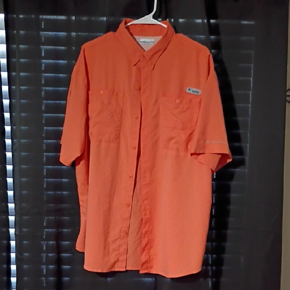 Columbia Men's Vibrant Orange Fishing Shirt